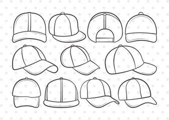 Baseball Hat Clipart SVG Cut File | Baseball Cap Svg | Cap Svg | Softball Cap Svg | Baseball Hat Svg Bundle