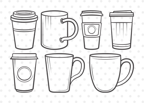 Coffee Cup Clipart SVG Cut File | Coffee Mug Svg | Coffee Svg | Hot Coffee Svg | Coffee Cup Svg Bundle