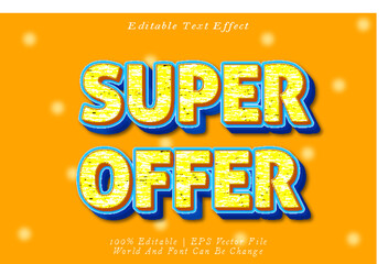 Super Offer Editable Text Effect 3D Emboss Cartoon Style