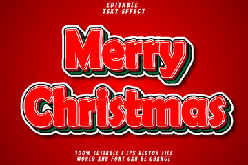 12. Merry Christmas Editable Text Effect 3D Emboss Cartoon Style