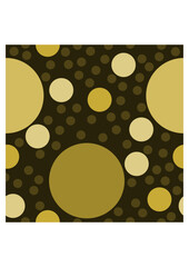 Editable Vector of Abstract Brown Circles Seamless Pattern With Dark Background and Decorative Element
