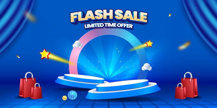 Flash sale promotion event horizontal banner design