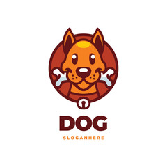 cute dog head modern logo vector
