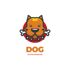 cute dog head modern logo vector