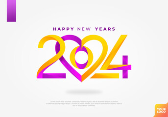 Happy new years 2024 logotype icon