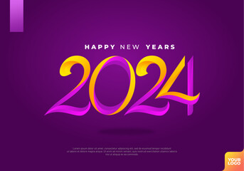 Happy new years 2024 logotype icon