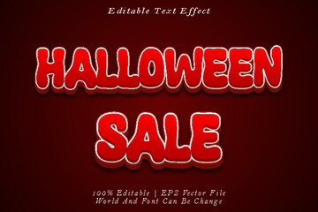 Halloween Sale Editable Text Effect 3D Emboss Cartoon Style