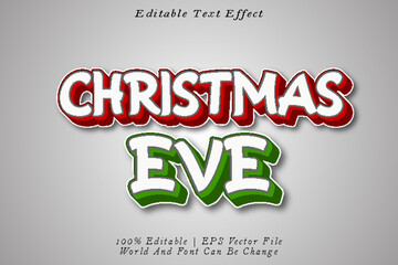 Christmas Eve Editable Text Effect 3D Emboss Cartoon Style