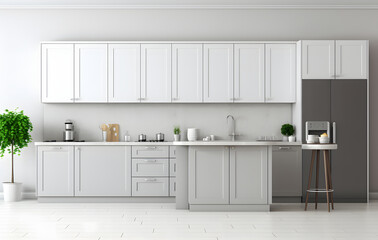 Fototapeta na wymiar Interior design of modern home kitchen, restaurant.