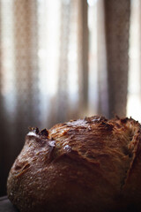 Sourdough bread details close up