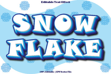 82. Snow Flake Editable Text Effect 3D Emboss Cartoon Style