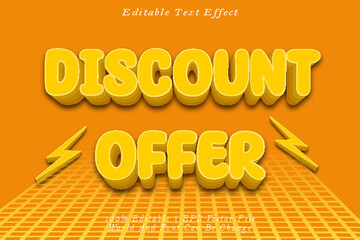 Discount Offer Editable Text Effect 3D Emboss Cartoon Style