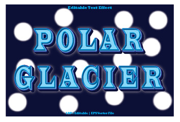 76. Polar Glacier Editable Text Effect 3D Emboss Cartoon Style