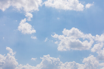 White bird clouds under the blue sky. sunny weather