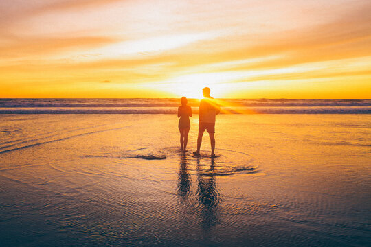 Gorgeous sunset in Semiyak, Bali