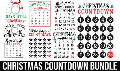 Christmas countdown svg bundle