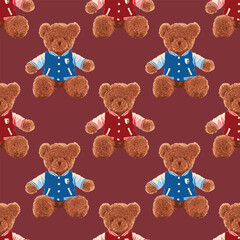 SEAMLES TEDDY BEAR PATTERN 095