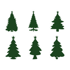 Christmas trees set vector design