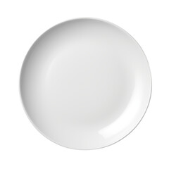 White ceramic plate isolated transparent, top view, Generative AI