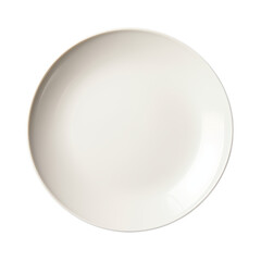 White ceramic plate isolated transparent, top view, Generative AI