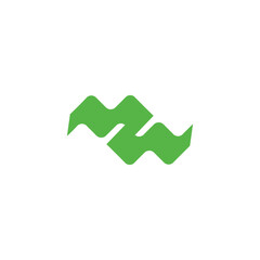 letter z green seaweed abstract logo vector - obrazy, fototapety, plakaty