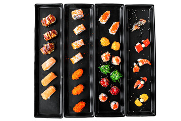 Sushi: A Japanese dish of vinegared rice combined with various ingredients such as seafood,...