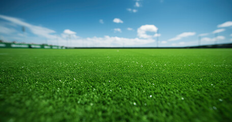 Field of play, white lines define the vibrant green