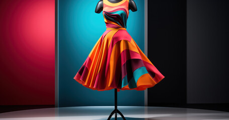 Mannequin clad in the latest trendsetting dress
