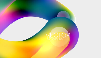 Beautiful flowing round shapes and circles abstract background. Liquid color bubble composition