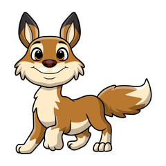 Cute coyote cartoon on white background