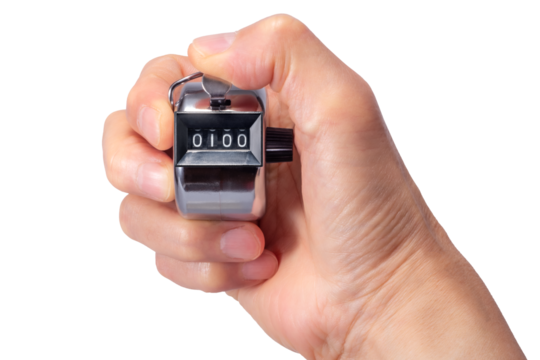 カウンターを操作している手