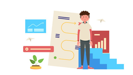 a man explains step for becoming a successful businessman