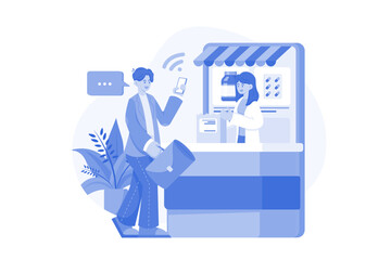 Online Pharmacy Illustration concept on white background