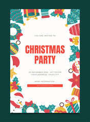 Christmas Party Invitation Card Template