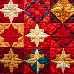 Fototapeta na wymiar Hand knitted quilt. Generative ai. 