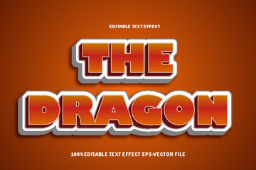 The Dragon Editable Text Effect 3D Emboss Gradient Style