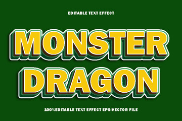 Monster Dragon Editable Text Effect 3D Emboss Gradient Style