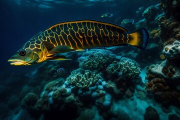 Fototapeta premium fish on reef Generated Ai