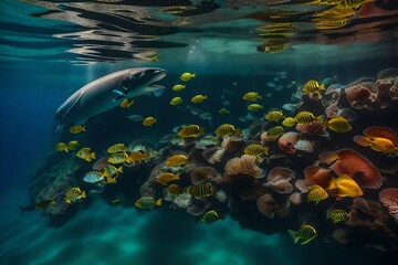 Fototapeta na wymiar coral reef and fish Generated Ai
