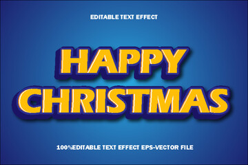 Happy Christmas Editable Text Effect 3D Emboss Gradient Style