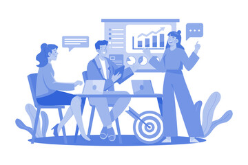Business Meeting Illustration concept on white background