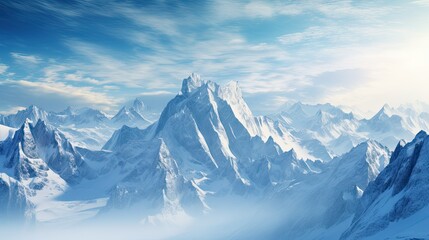 Obraz premium mountains in the snow and clouds