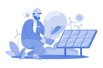 Environmental Engineer Illustration concept on white background