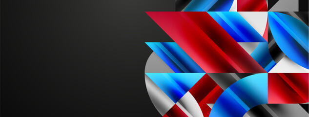 Geometric abstract background with abstract geometric shapes. Concept of creative technology, digital art, social communication, modern science for poster, cover, banner, brochure, website