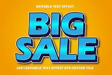 Big Sale Editable Text Effect 3D Emboss Gradient Style