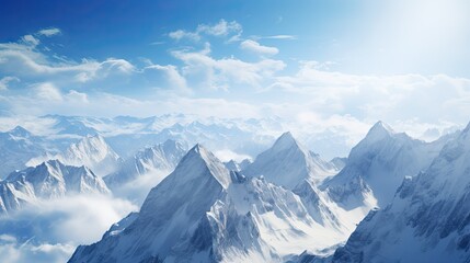mountain, snow, with a sunview of nature, landscape, winter alps in Europe,  ski, panoramic wallpaper