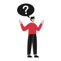 vector illustration of confused person concept