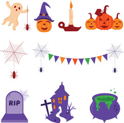 Halloween Elements Collections for social media, post, banner, flyer and more