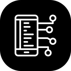 Fototapeta premium Digital book digitalization business icon with black filled line outline style. book, concept, technology, digital, education, study, learn. Vector Illustration