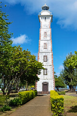 the Pointe Vénus lighthouse on the island of Tahiti, opened in 1867, located in the commune of Mahina and the first lighthouse in the South Pacific. © John